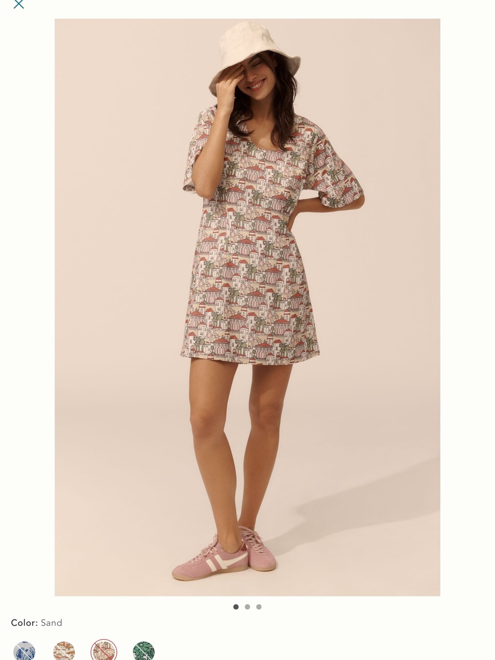 Porridge Short-Sleeve Linen/Rayon Printed Summer Dress from Anthropologie.